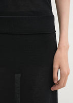 Long knit skirt black
