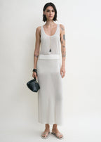 Long knit skirt white