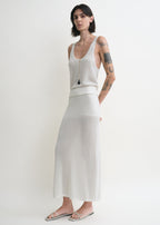 Long knit skirt white