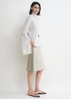 Croco-embossed skirt oyster
