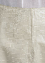 Croco-embossed skirt oyster