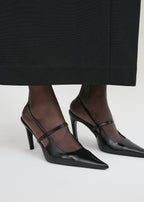 Naplack stiletto slingbacks black