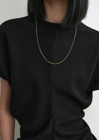 Slouch waist basketweave top black