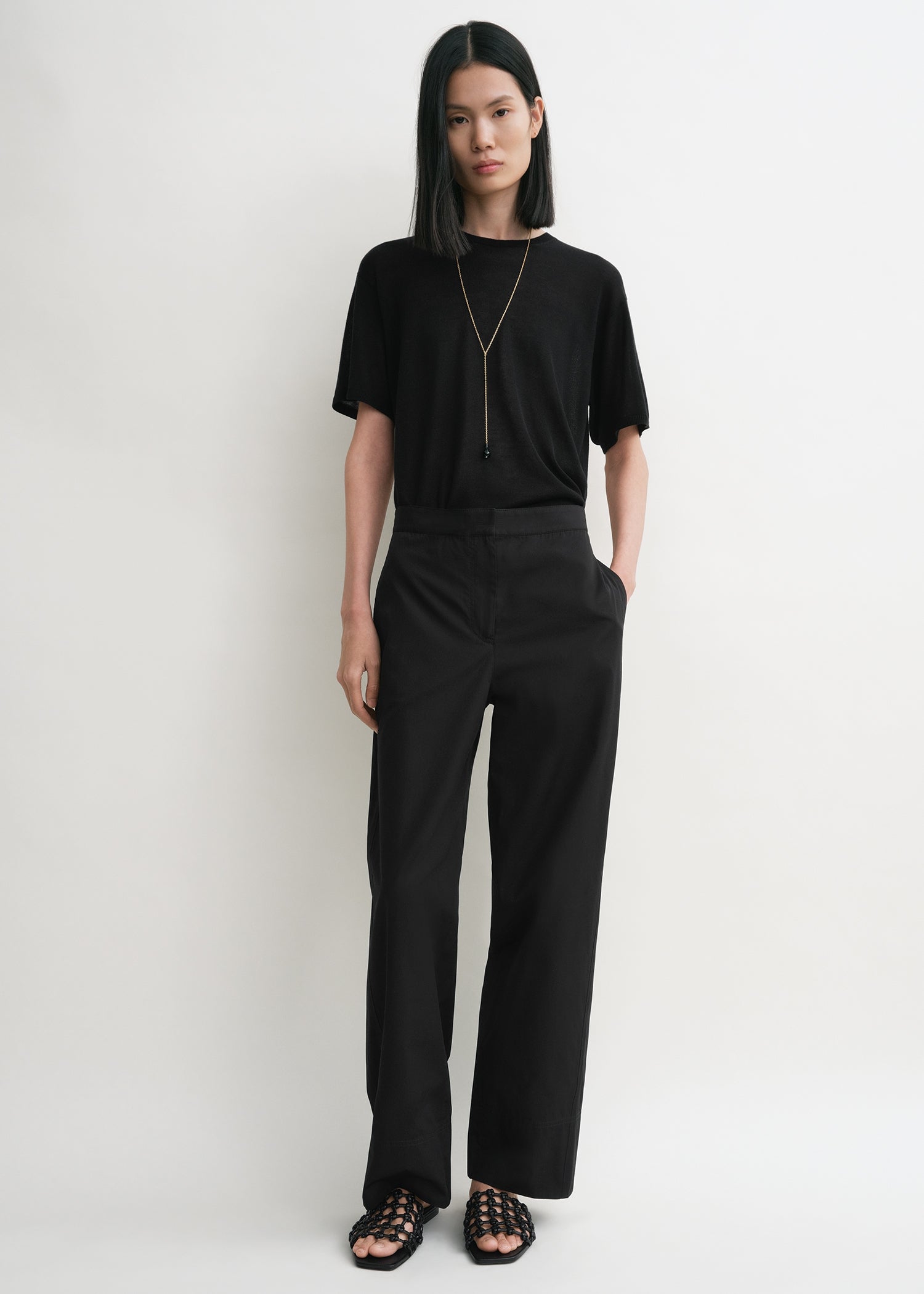 Twisted seam trousers black