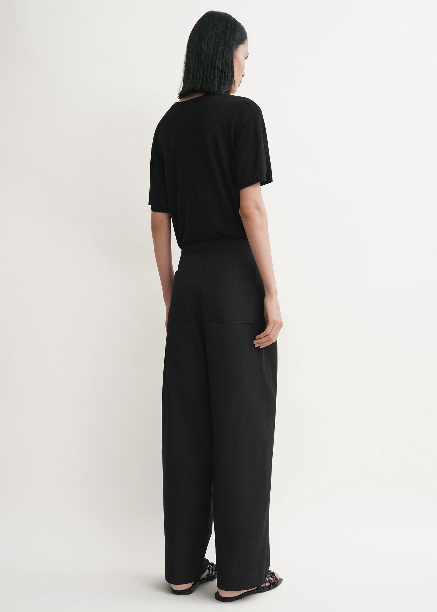Twisted seam trousers black