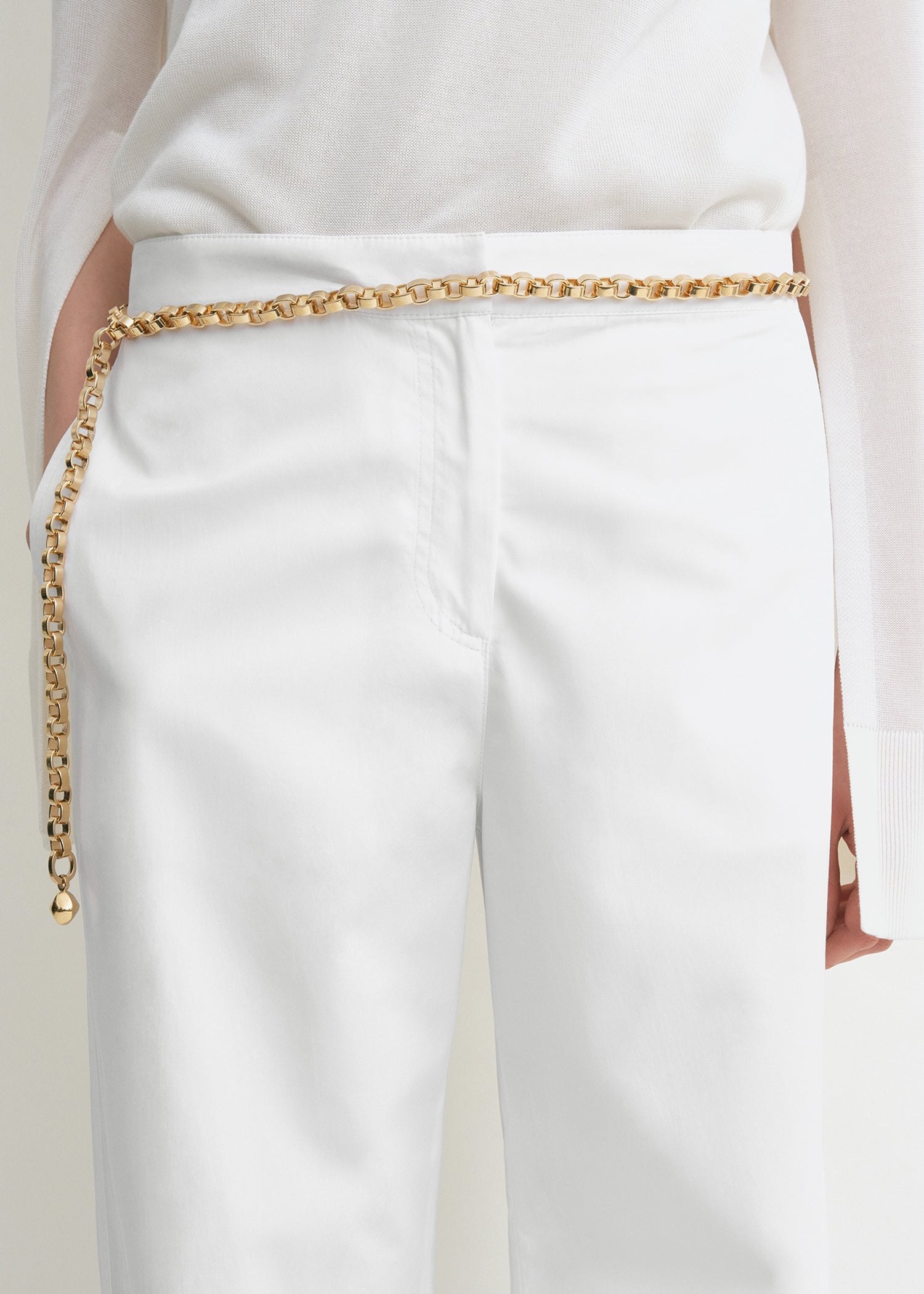 Twisted seam trousers white