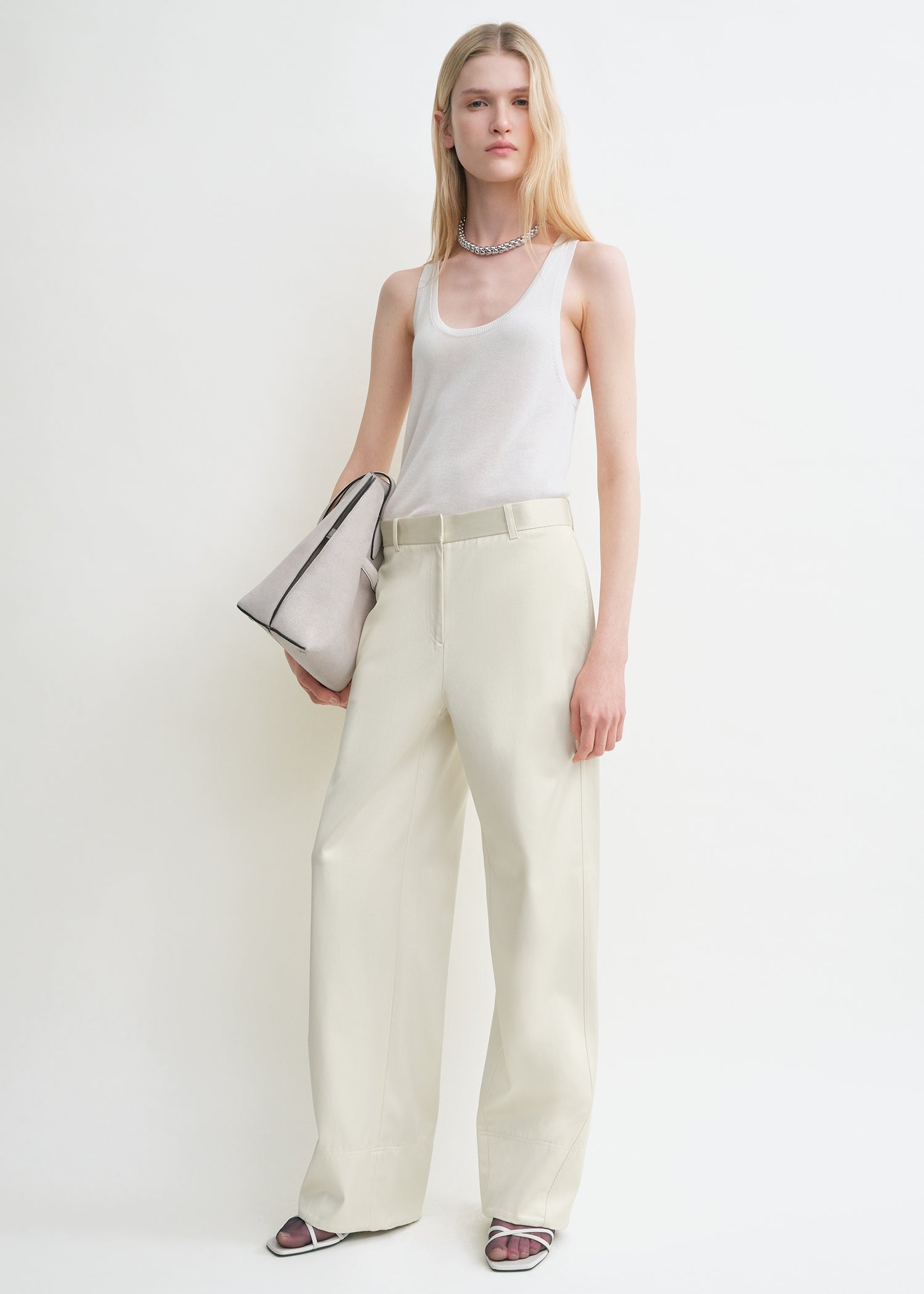 Twisted seam trousers ecru