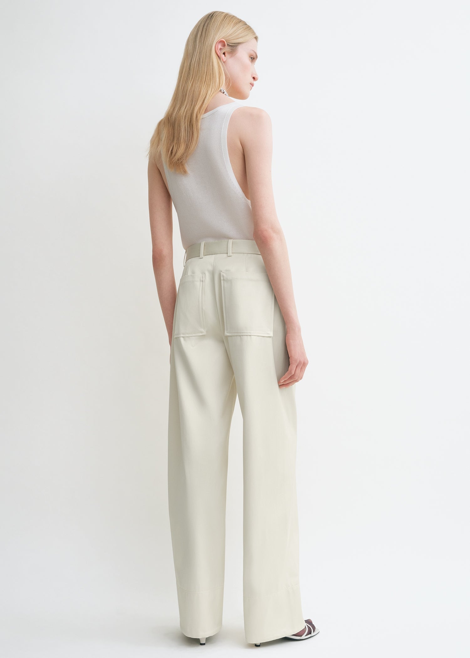 Twisted seam trousers ecru