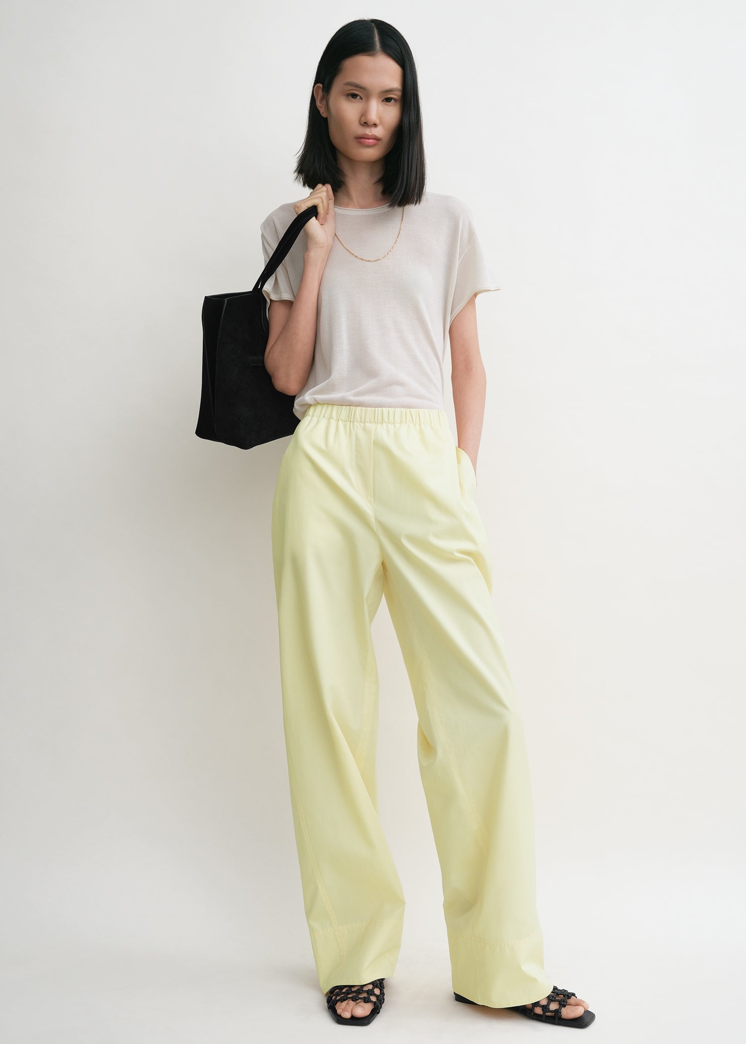 Twisted seam boxer trousers straw from Toteme - $225