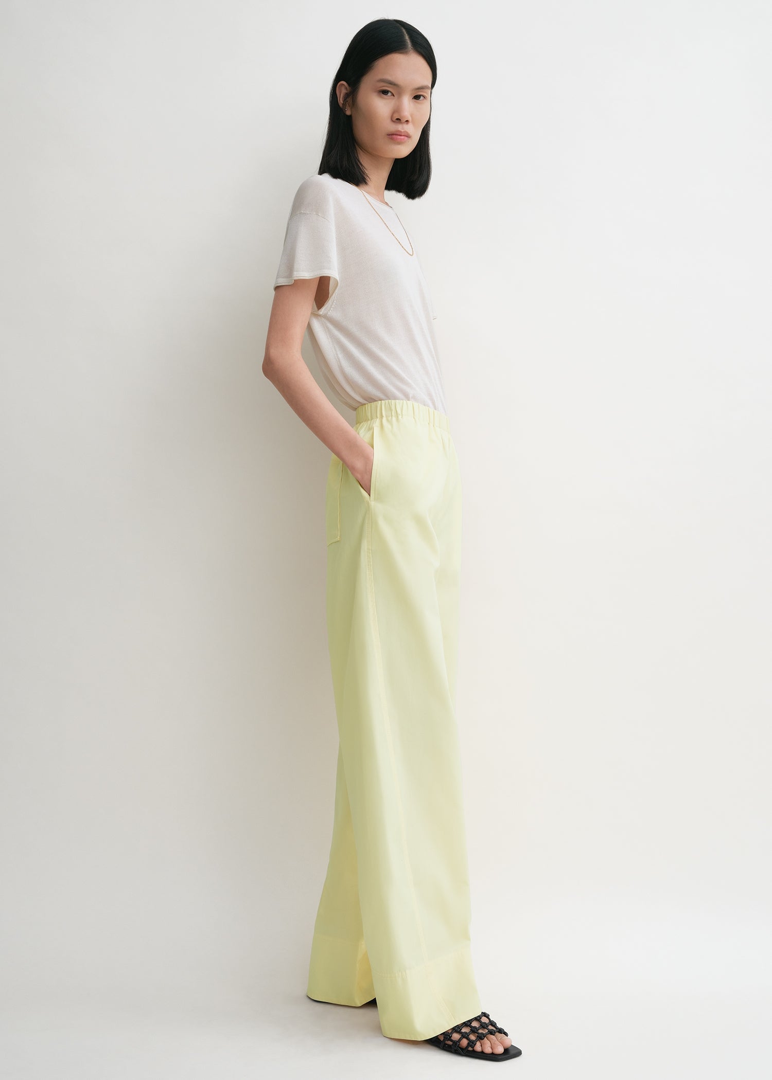 Twisted seam boxer trousers straw
