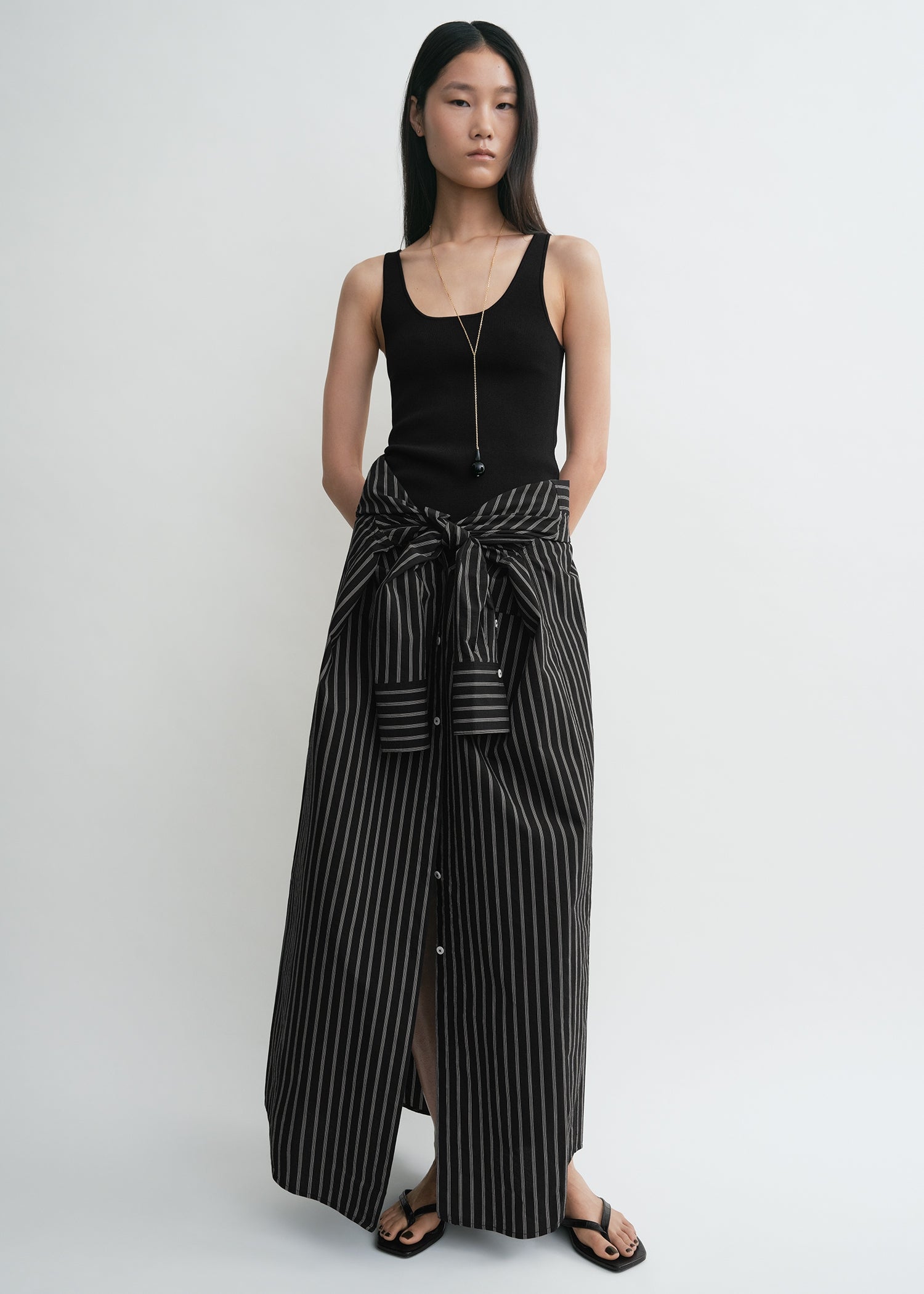 Striped summer tunic black/white