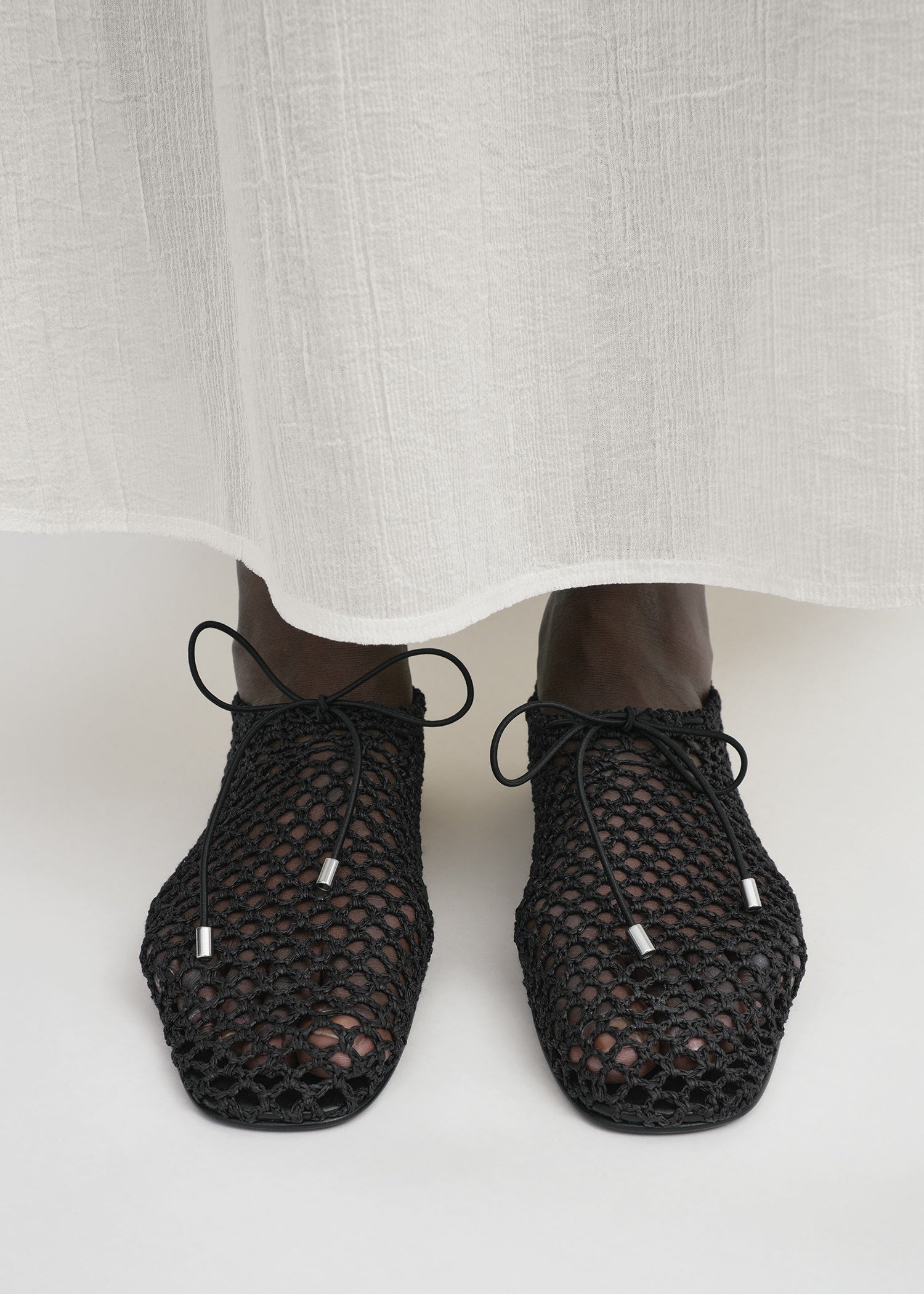 Crochet ballerinas black