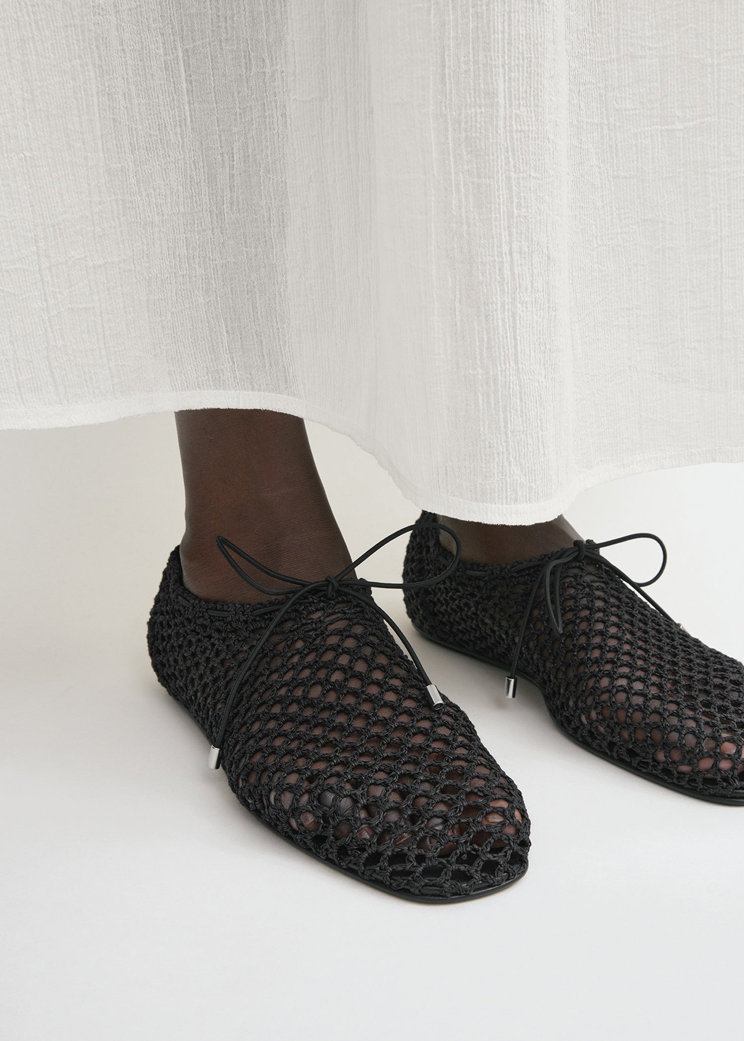Crochet ballerinas black