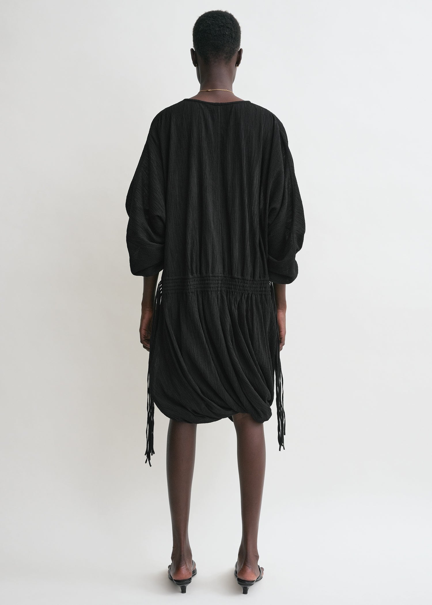 Drawstring dress black