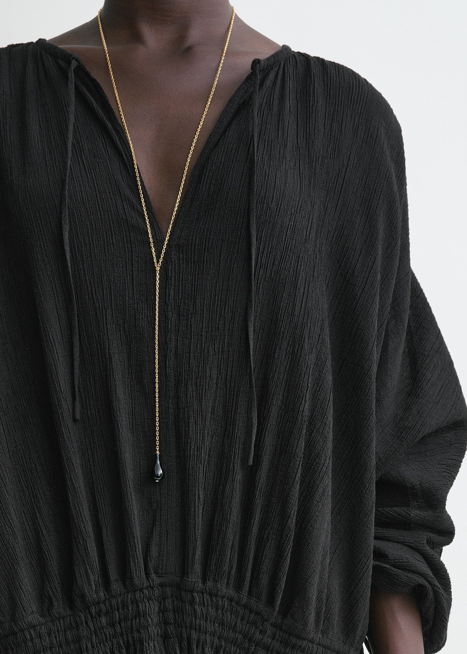 Drawstring dress black