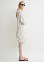Drawstring dress off-white