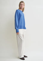 Crew-neck cashmere knit cornflower