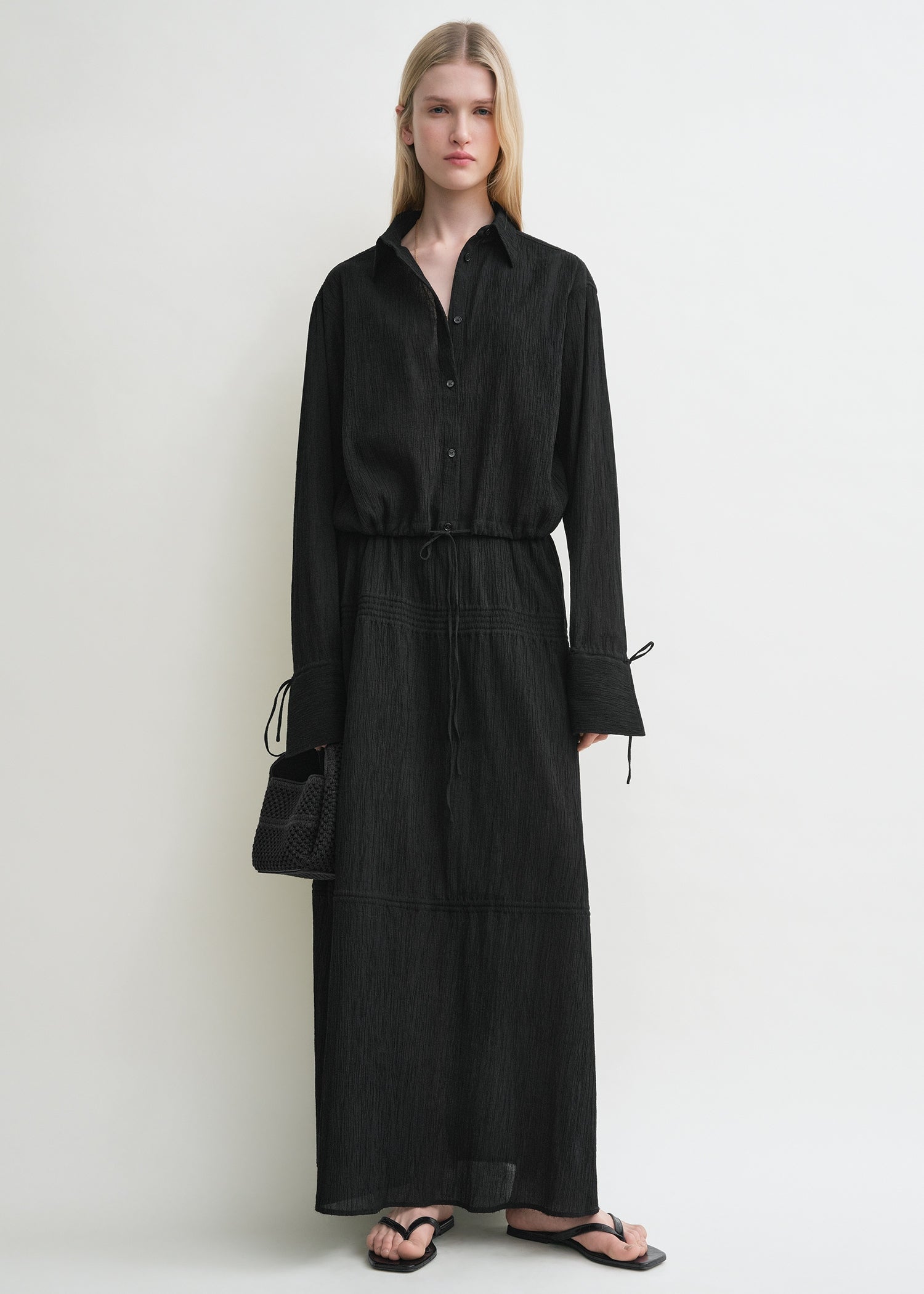 Drawstring shirt black