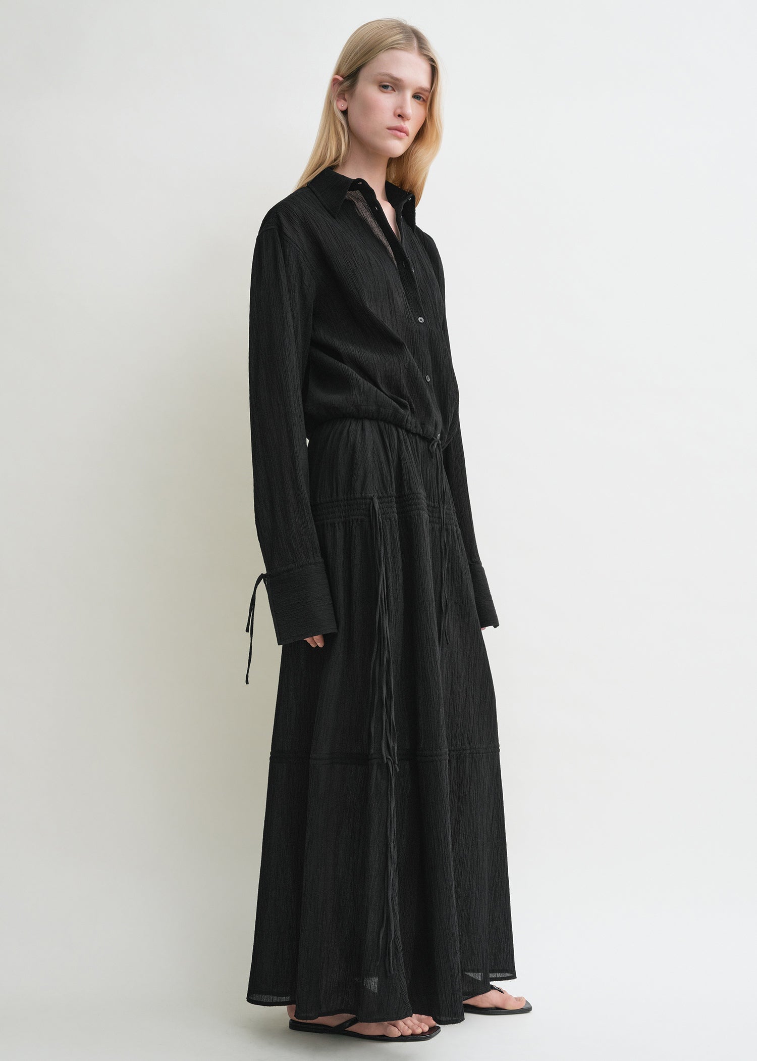 Drawstring shirt black