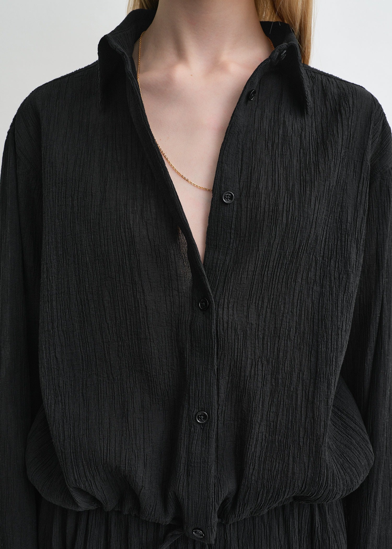 Drawstring shirt black