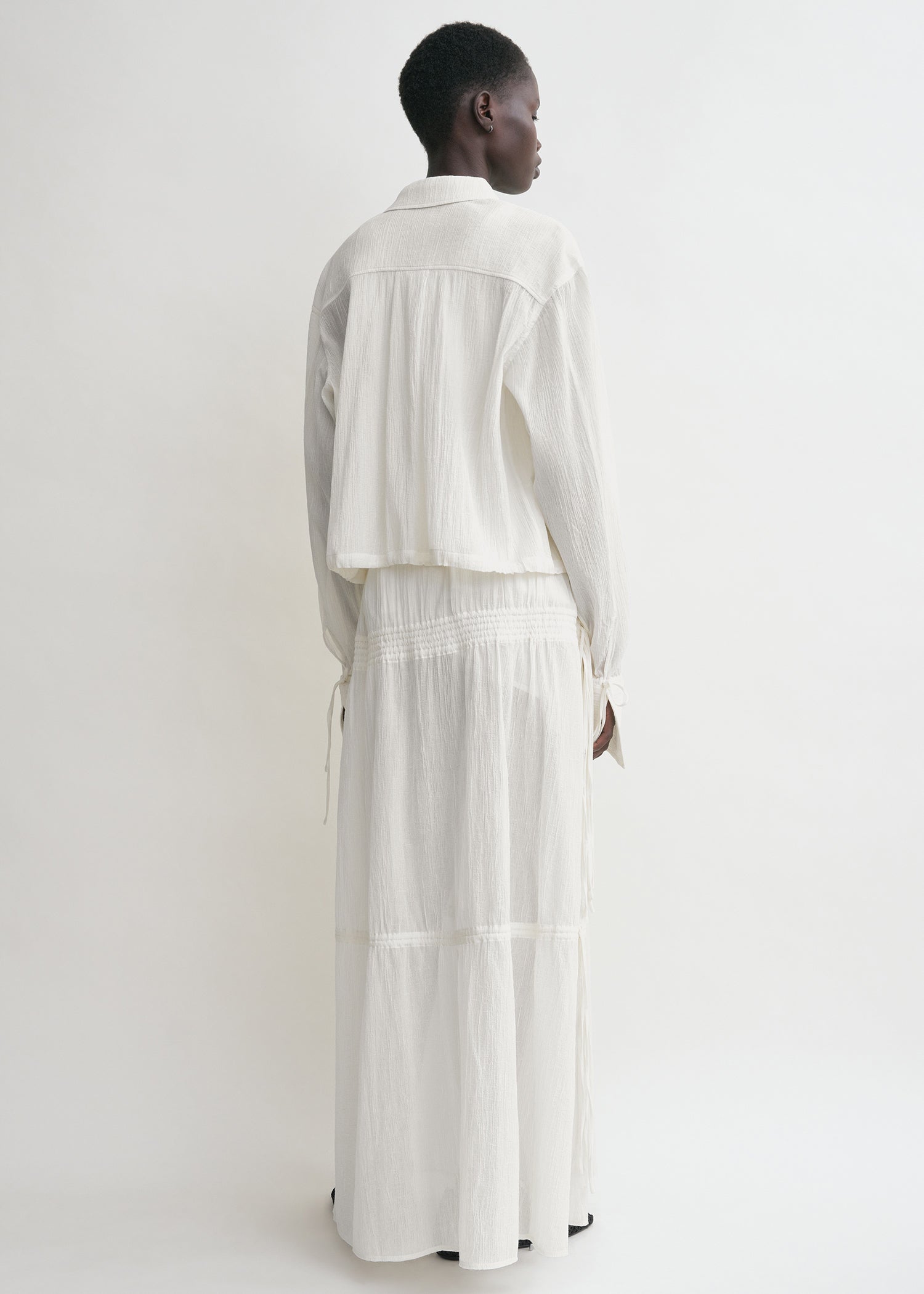 Drawstring shirt off-white