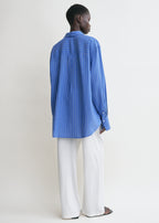 Striped summer shirt cobalt/white