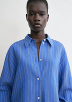 Striped summer shirt cobalt/white