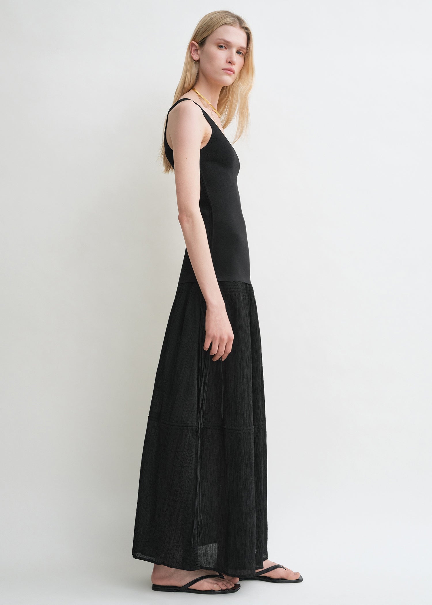 Drawstring skirt black