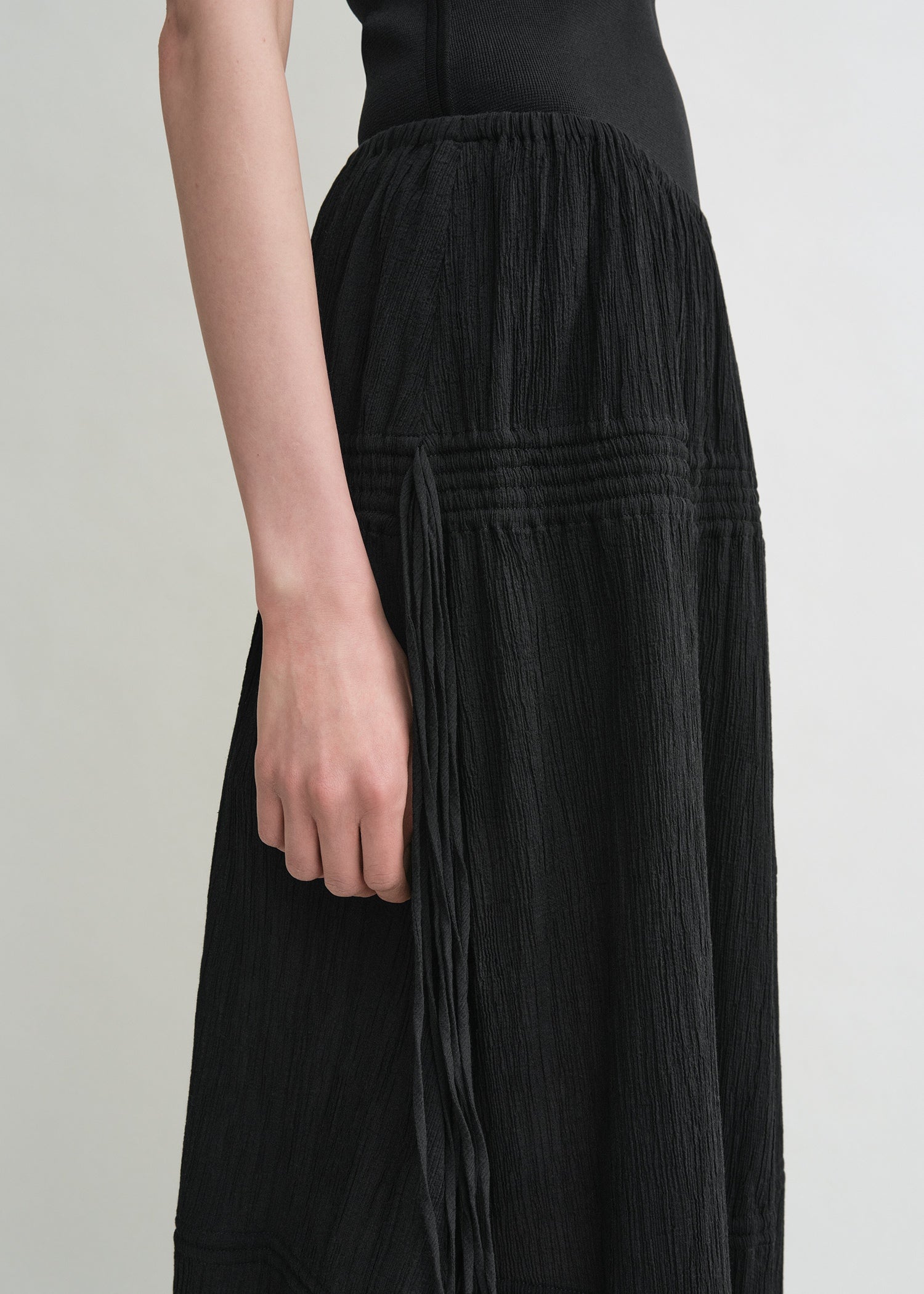 Drawstring skirt black