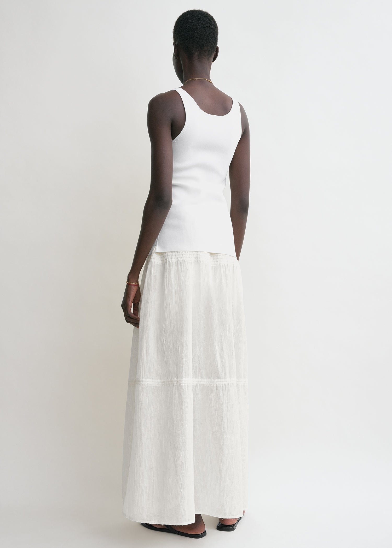 Drawstring skirt off-white