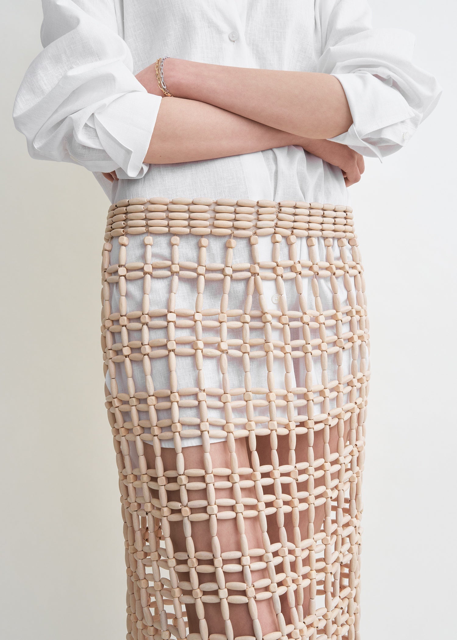 Beaded skirt vanilla