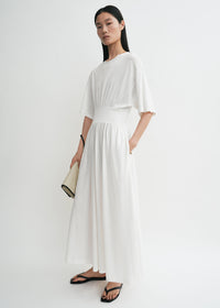 Cotton silk tee dress off-white