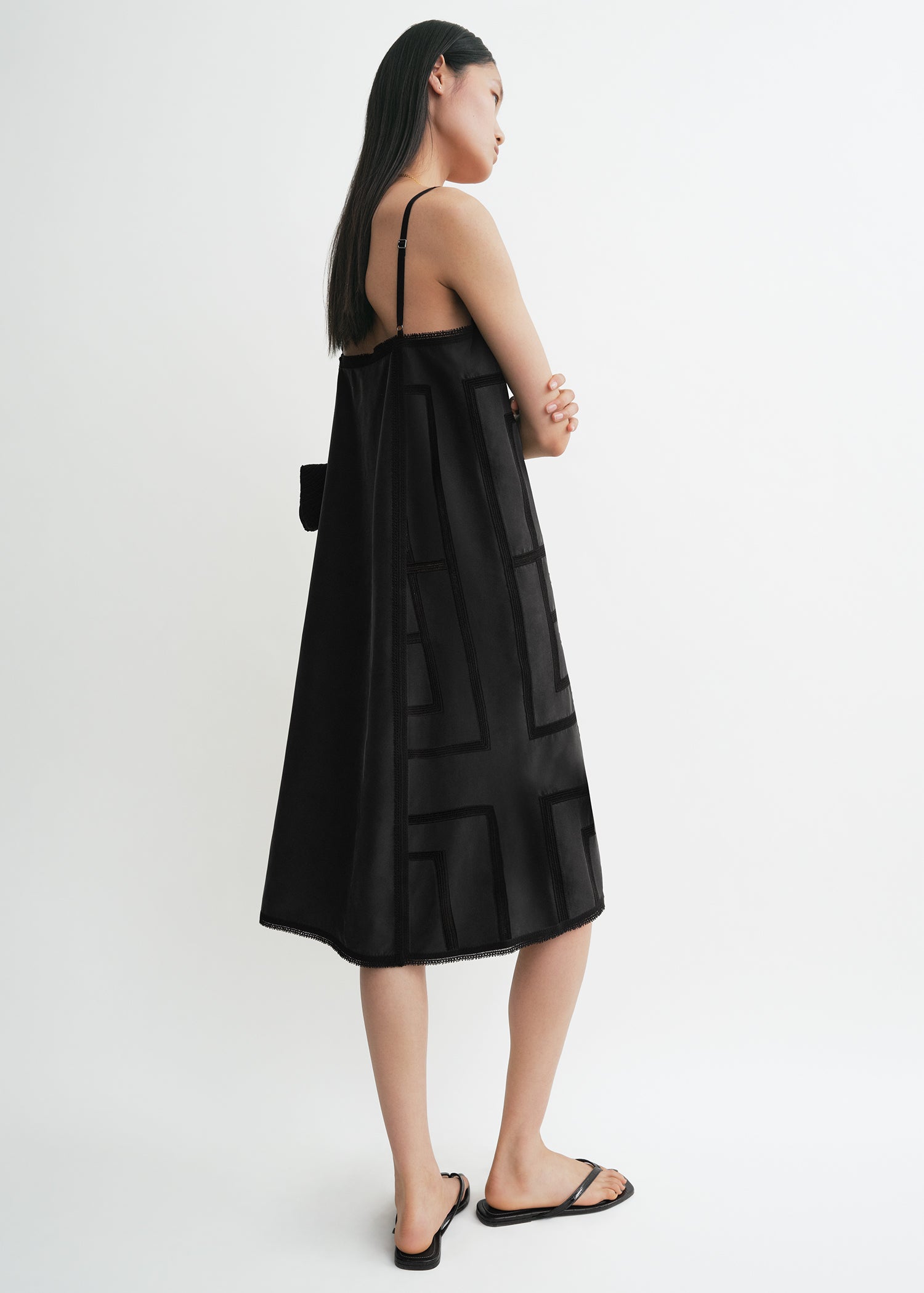 TOTEME Monogram Silk DRESS, washed Black 38 TOTEME Monogram Silk DRESS, washed Black 38