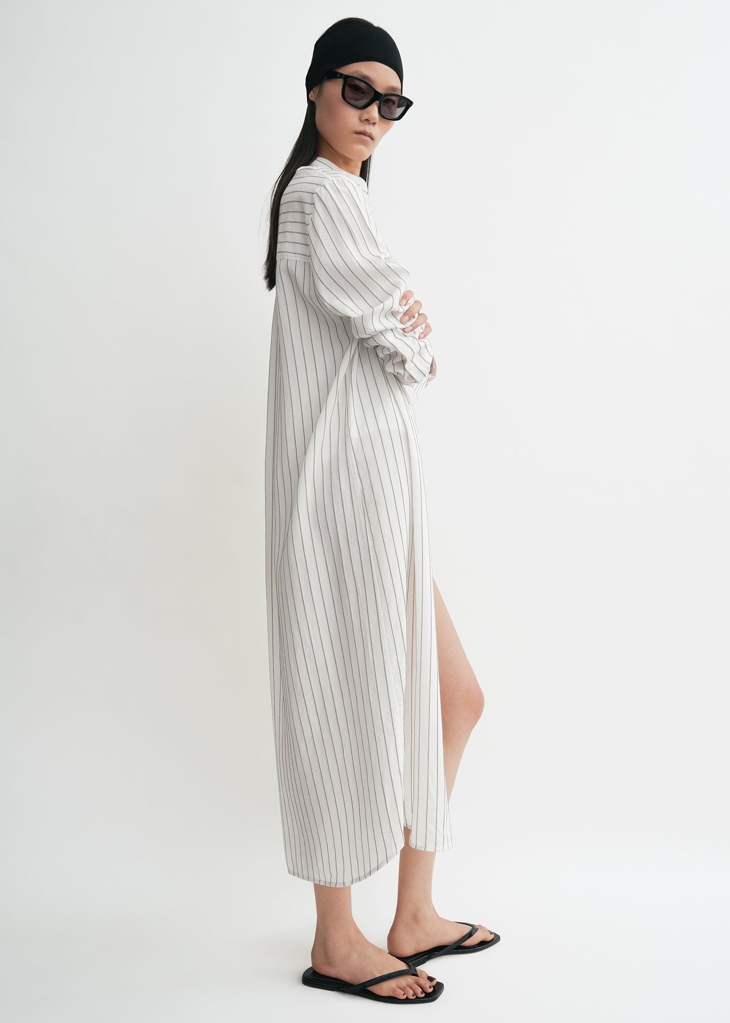 Striped summer tunic white/oyster
