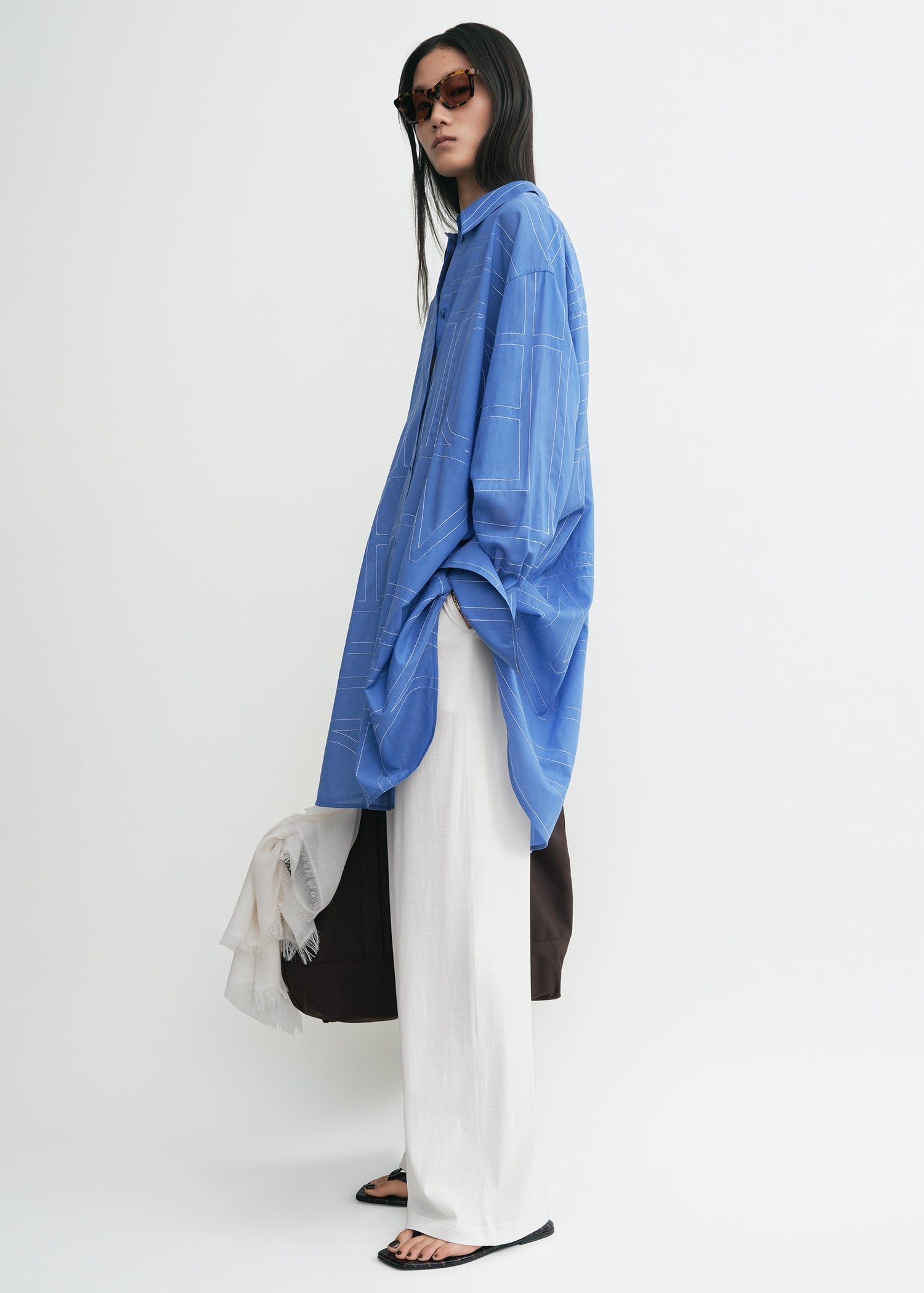 Long summer shirt cobalt