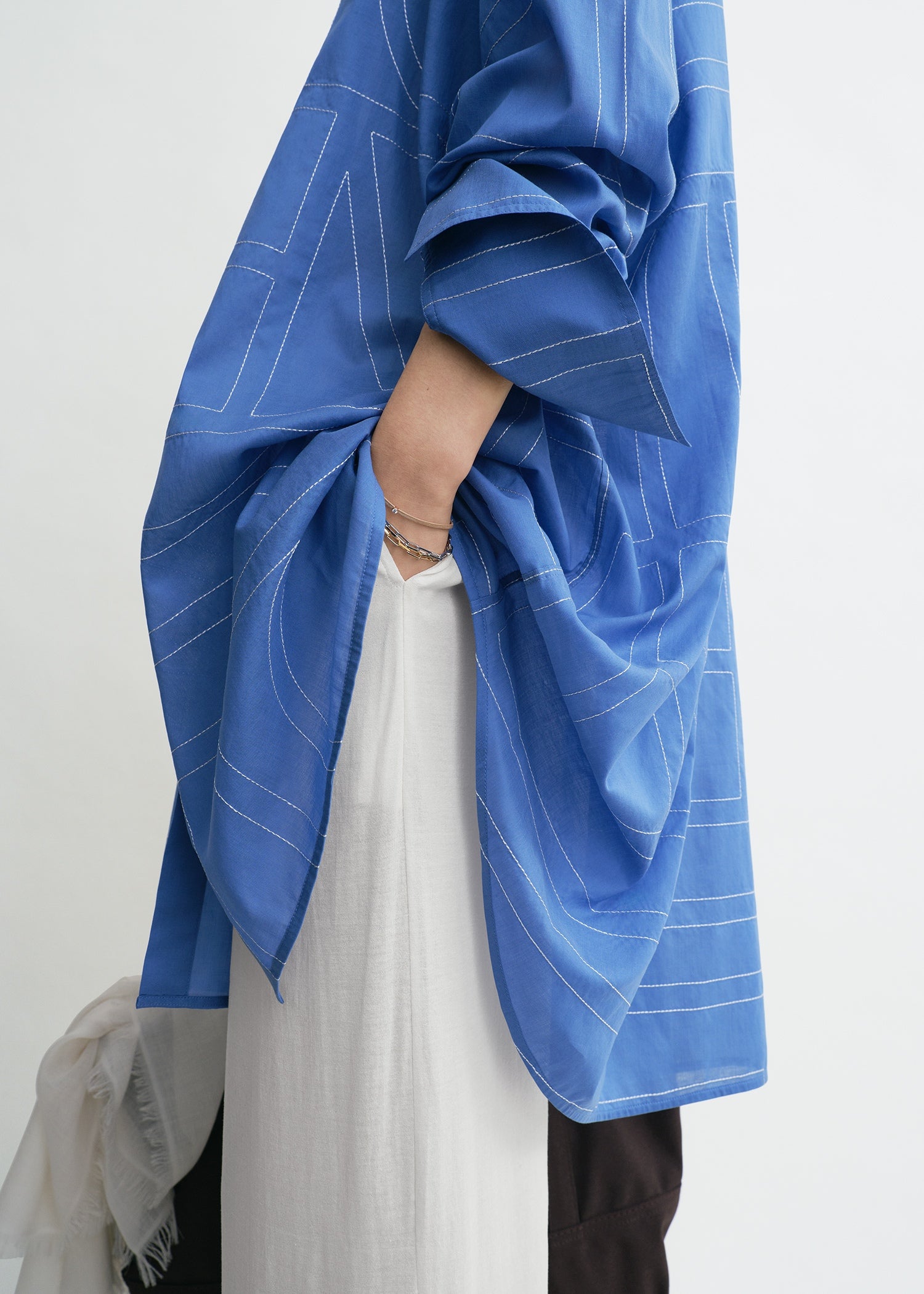 Long summer shirt cobalt