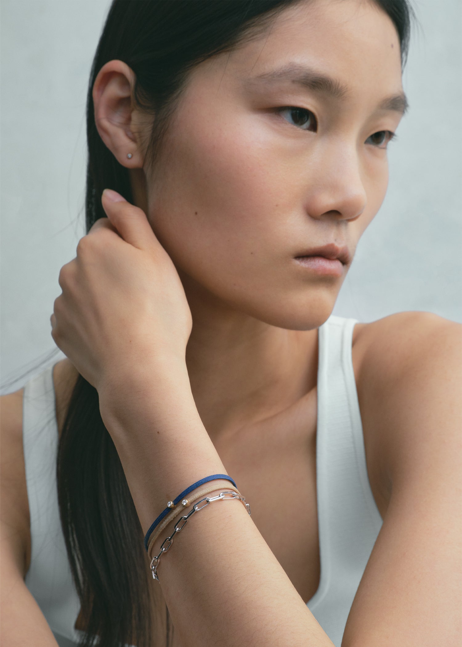 Mini diamond bracelet blue/gold