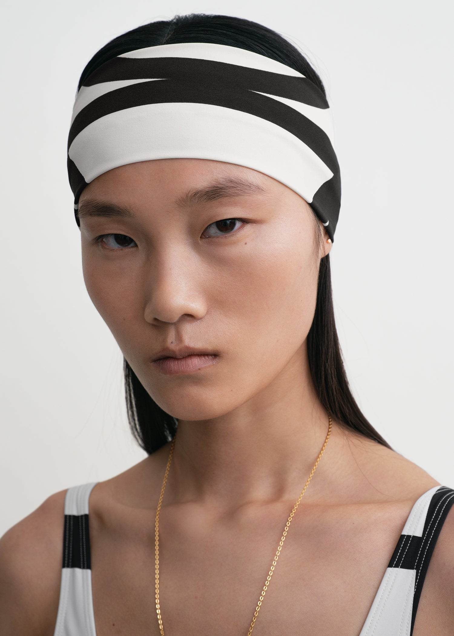 Monogram headband tofu