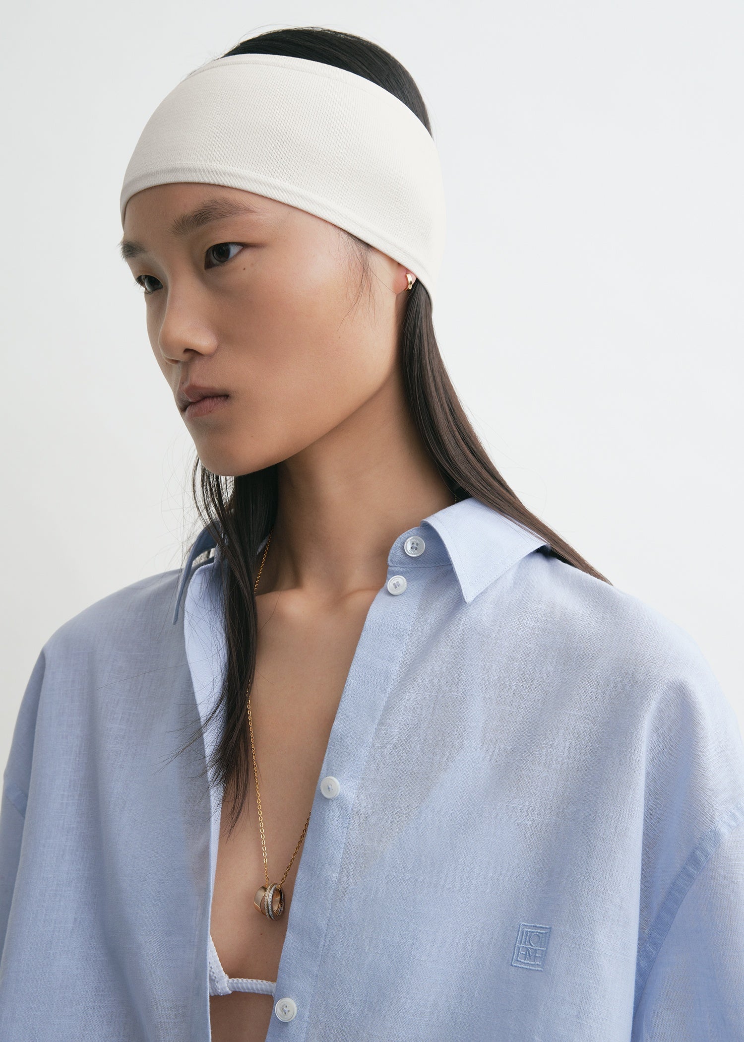 Compact knit headband white