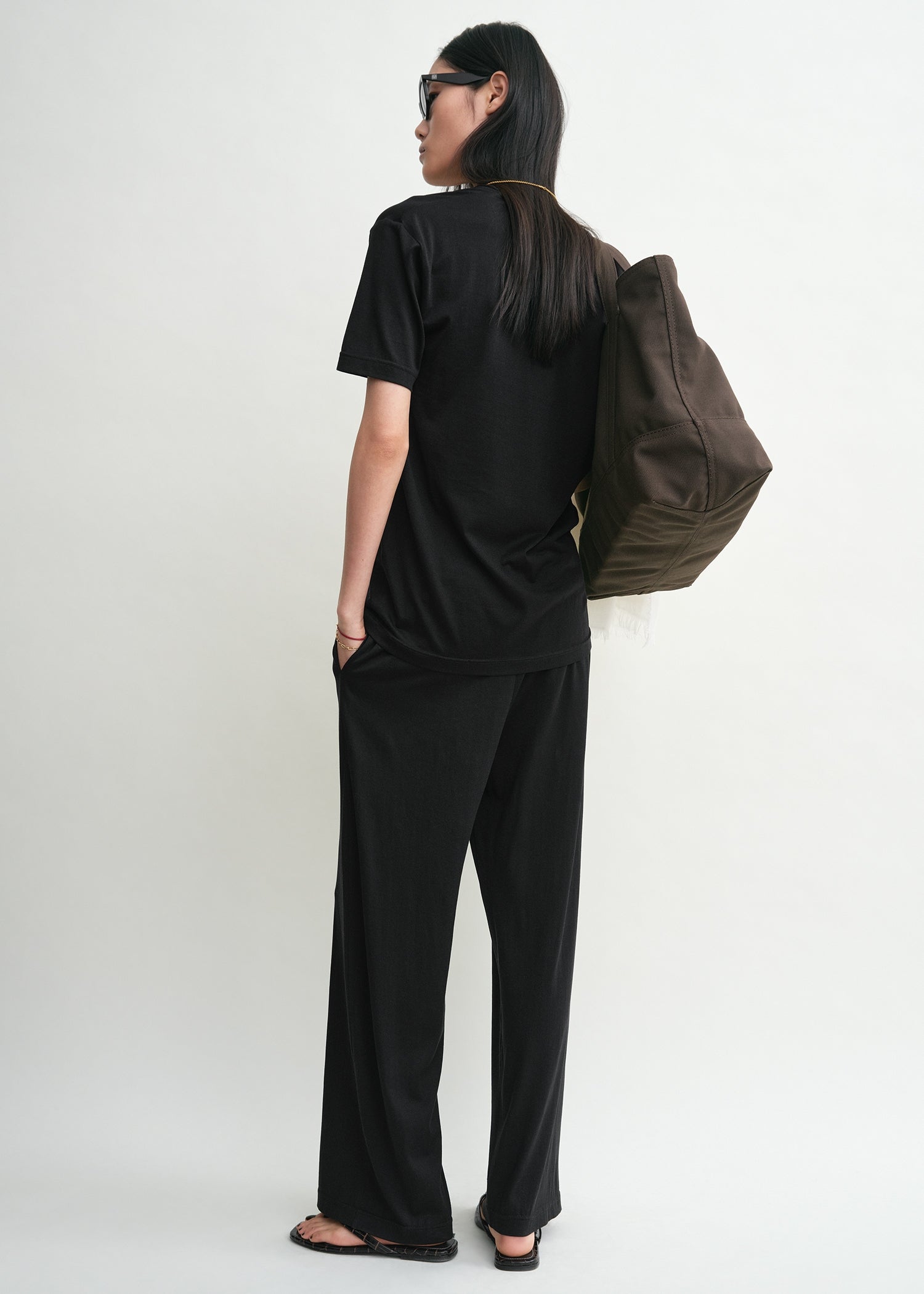 Cotton silk tee black