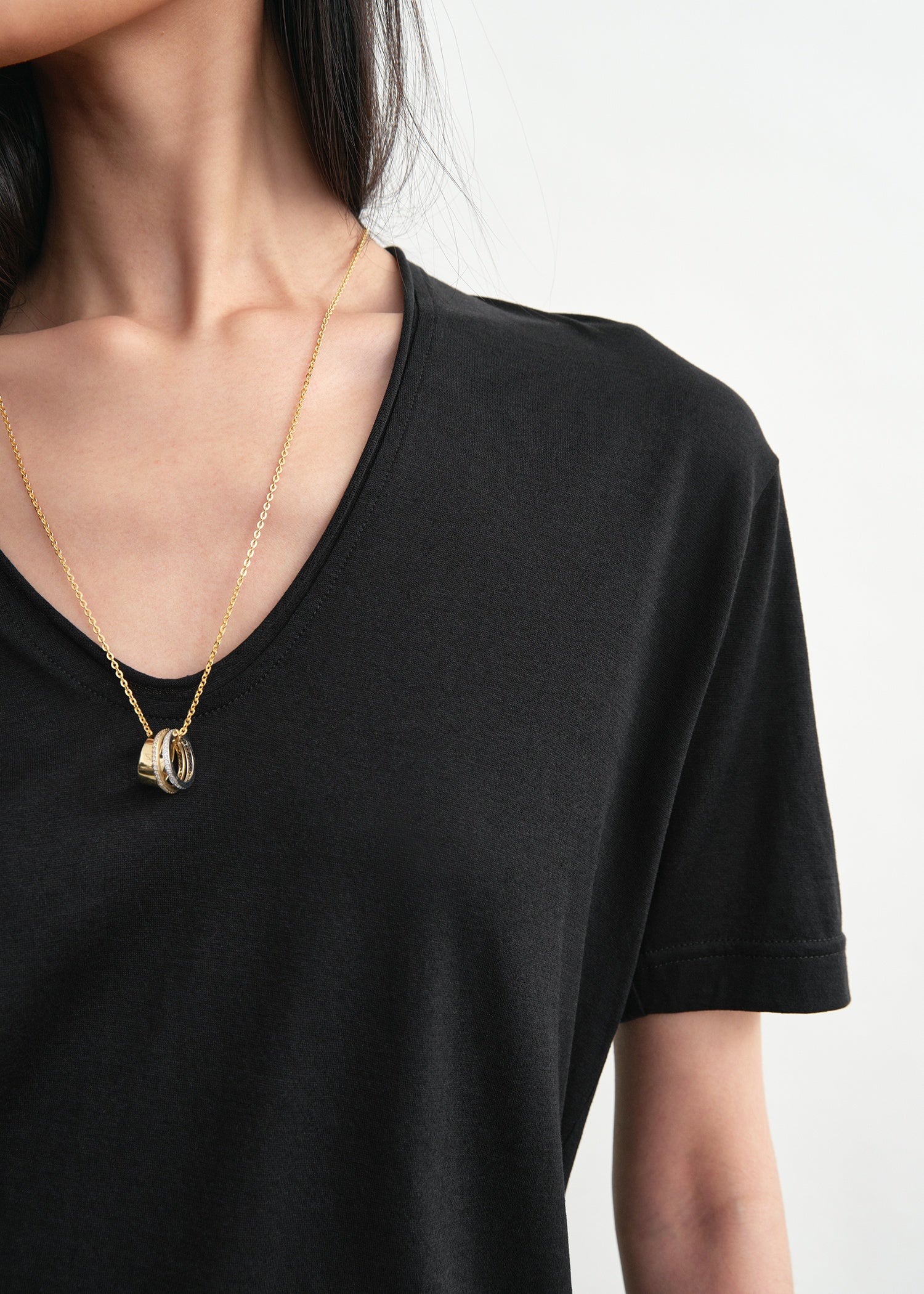 Cotton silk tee black