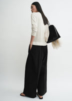 Wool silk knit off-white