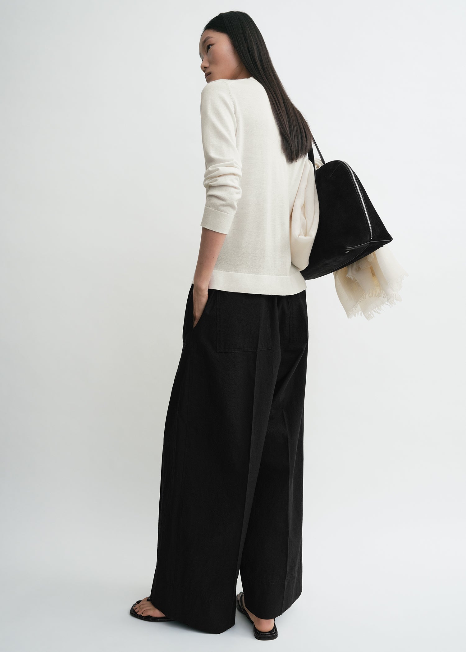 Wool silk knit off-white