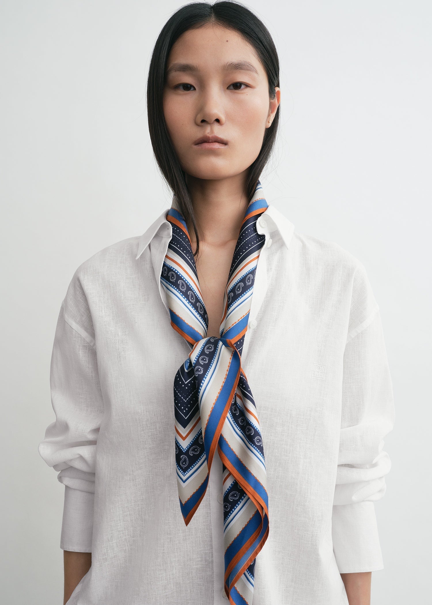 Collector scarf ecru/navy