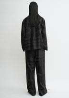 Monogram silk pj top black