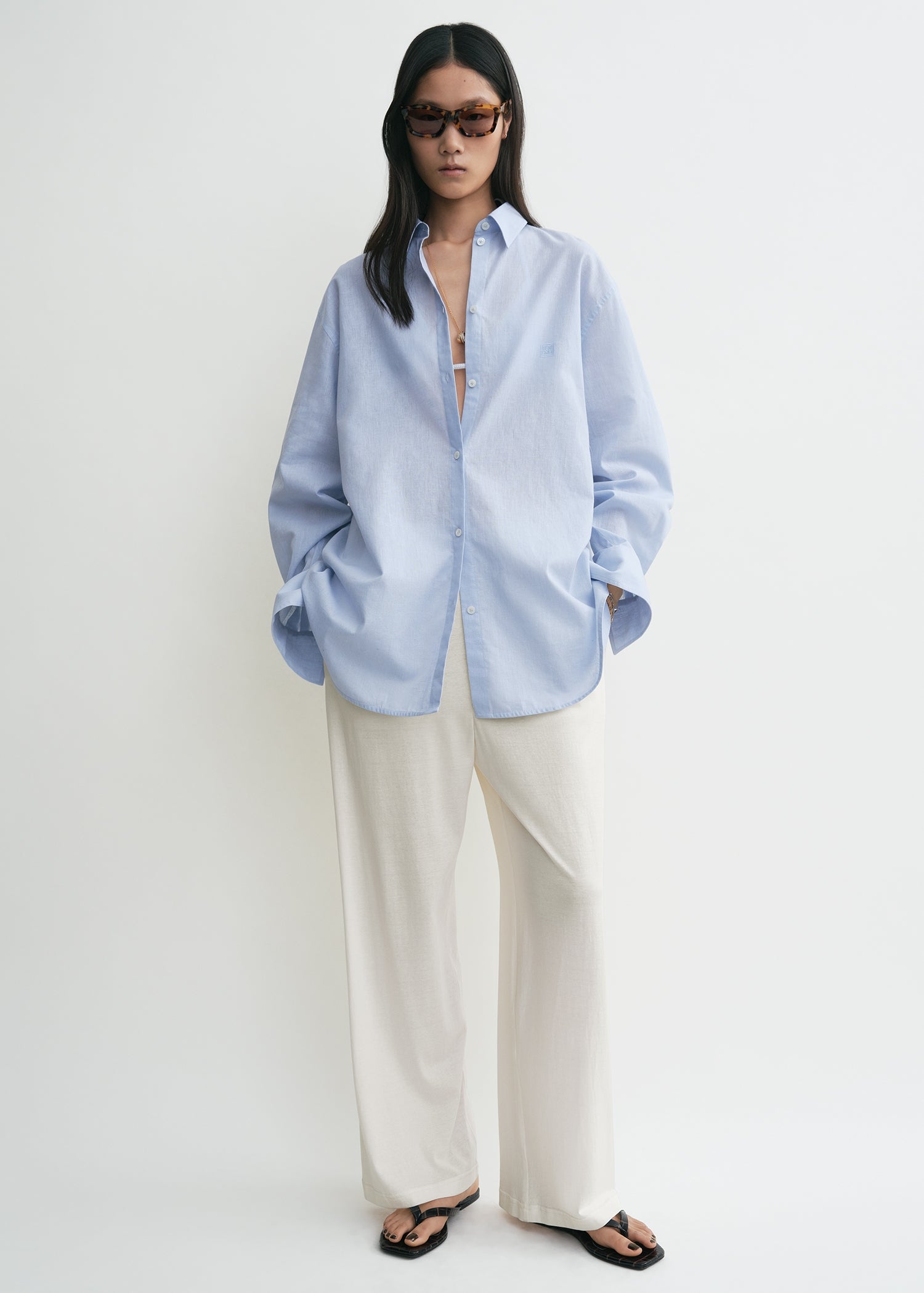 Toteme - Oversized Summer Shirt Sky - 40
