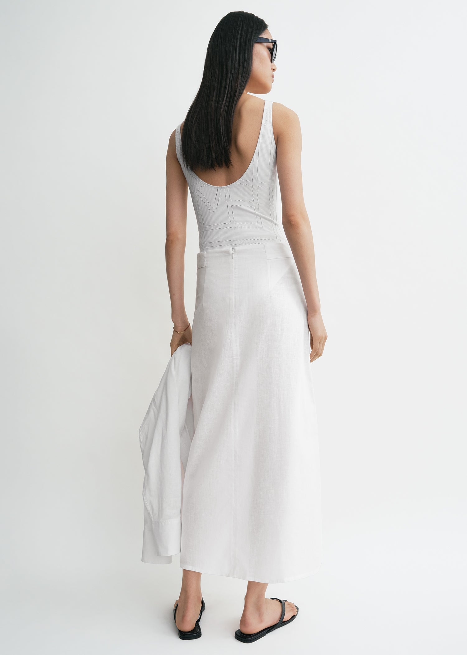 Tie-waist skirt white