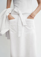 Tie-waist skirt white
