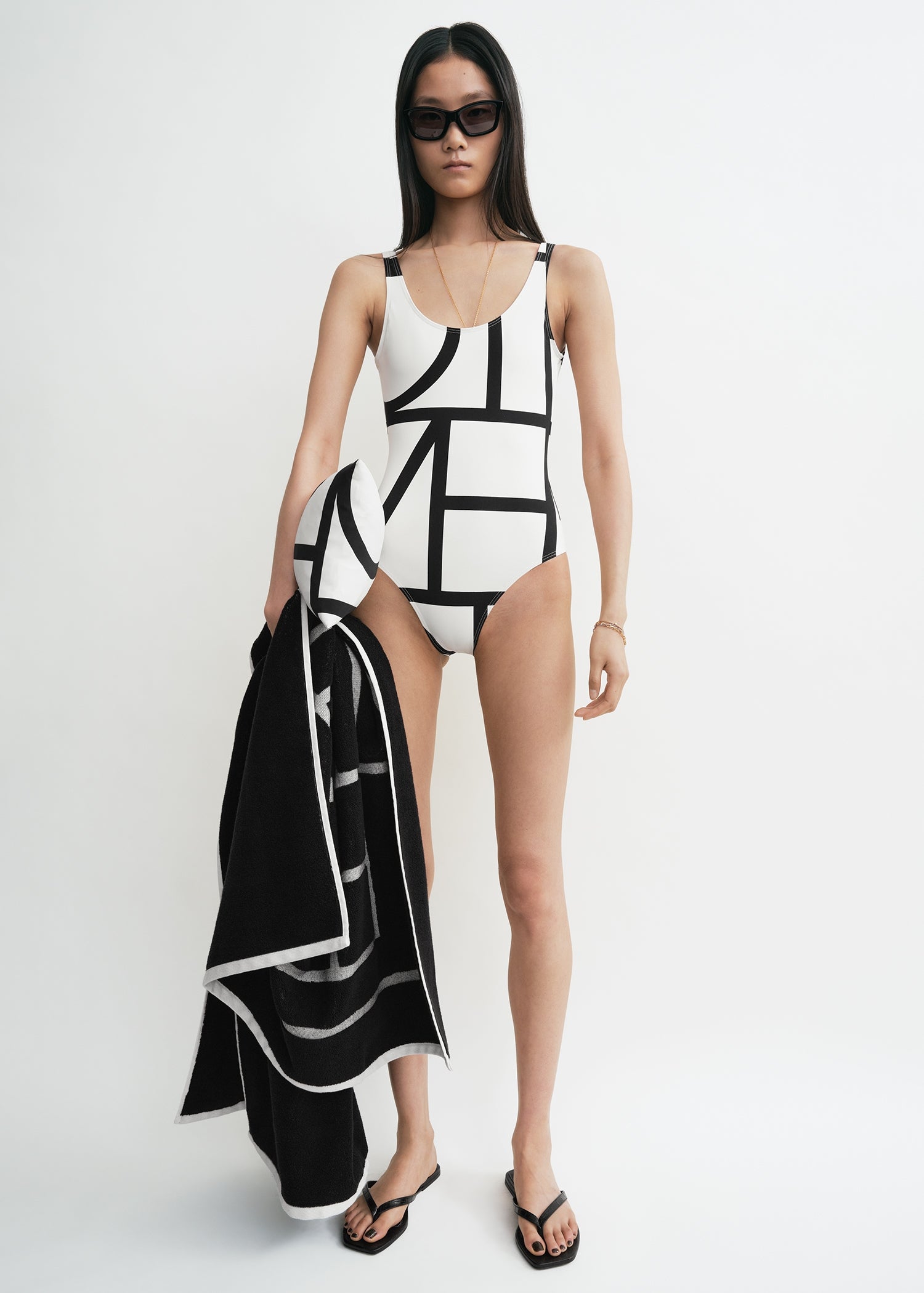 Monogram swimsuit tofu