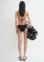 Monogram pointelle bikini top black